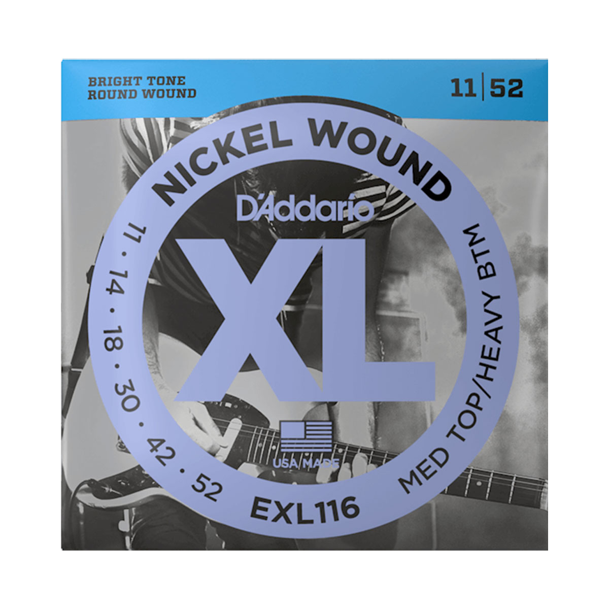 exl116.jpg D'addario EXL116 11-52 Medium Top/Heavy Bottom Electric Guitar Strings - Image 1