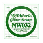 D'Addario NW032 Single XL Nickel Wound Electric Guitar String
