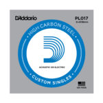 D'addario PL017 Single 017 Plain Steel String for Acoustic or Electric Guitars