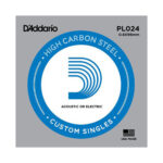 D'addario PL024 Single 024 Plain Steel String for Acoustic or Electric Guitars