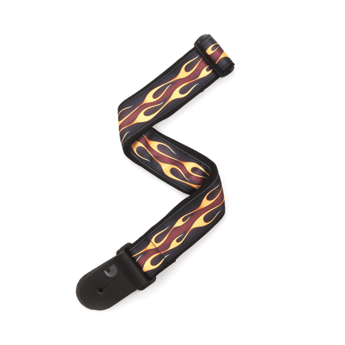 50F09 D'addario 50F09 Nylon Woven Hot Red Rod Flame Guitar Strap - Image 1