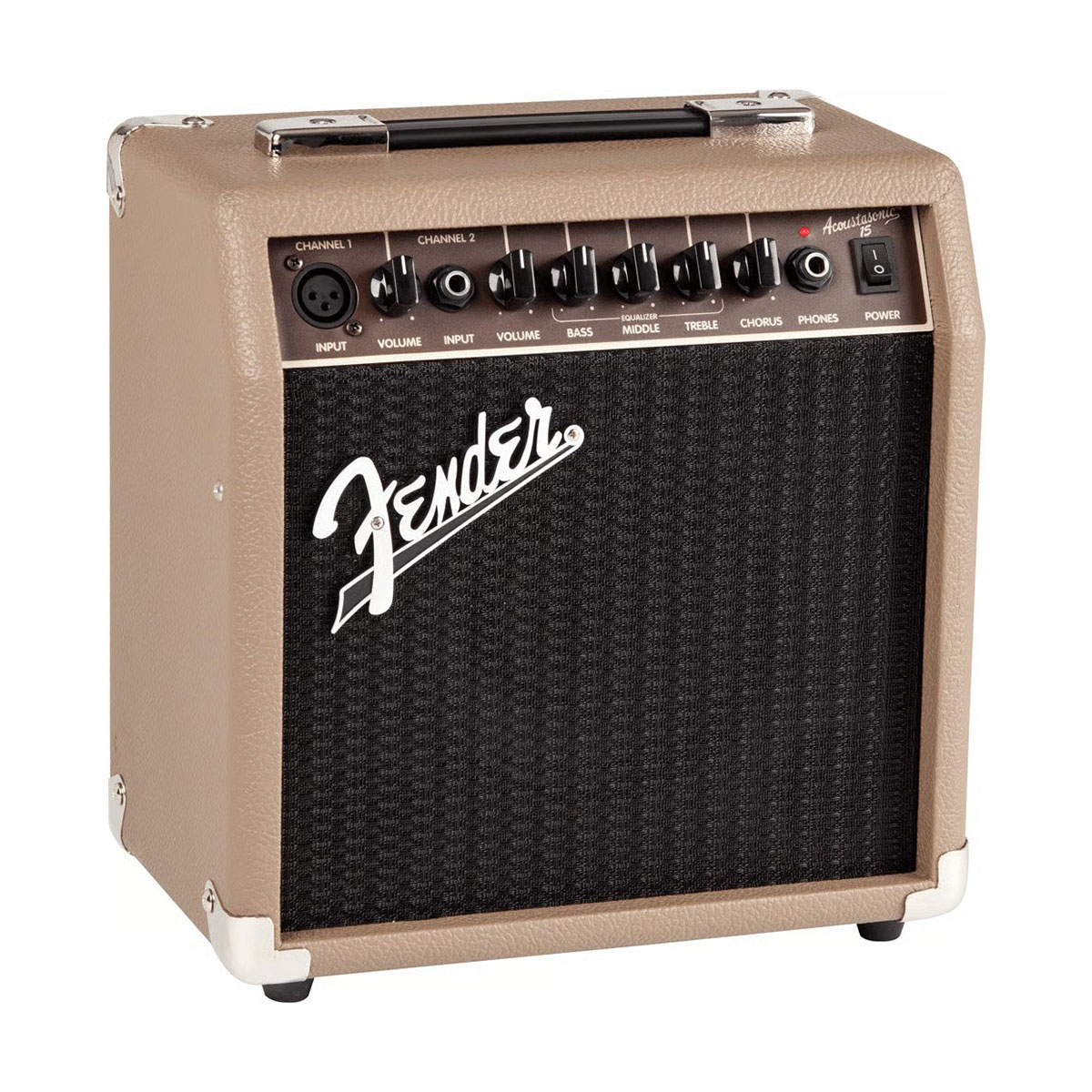 231-3706-900-Side Fender Acoustasonic 15 15-Watt 1x6-Inch Acoustic Guitar Amplifier - Brown and Wheat - Image 1