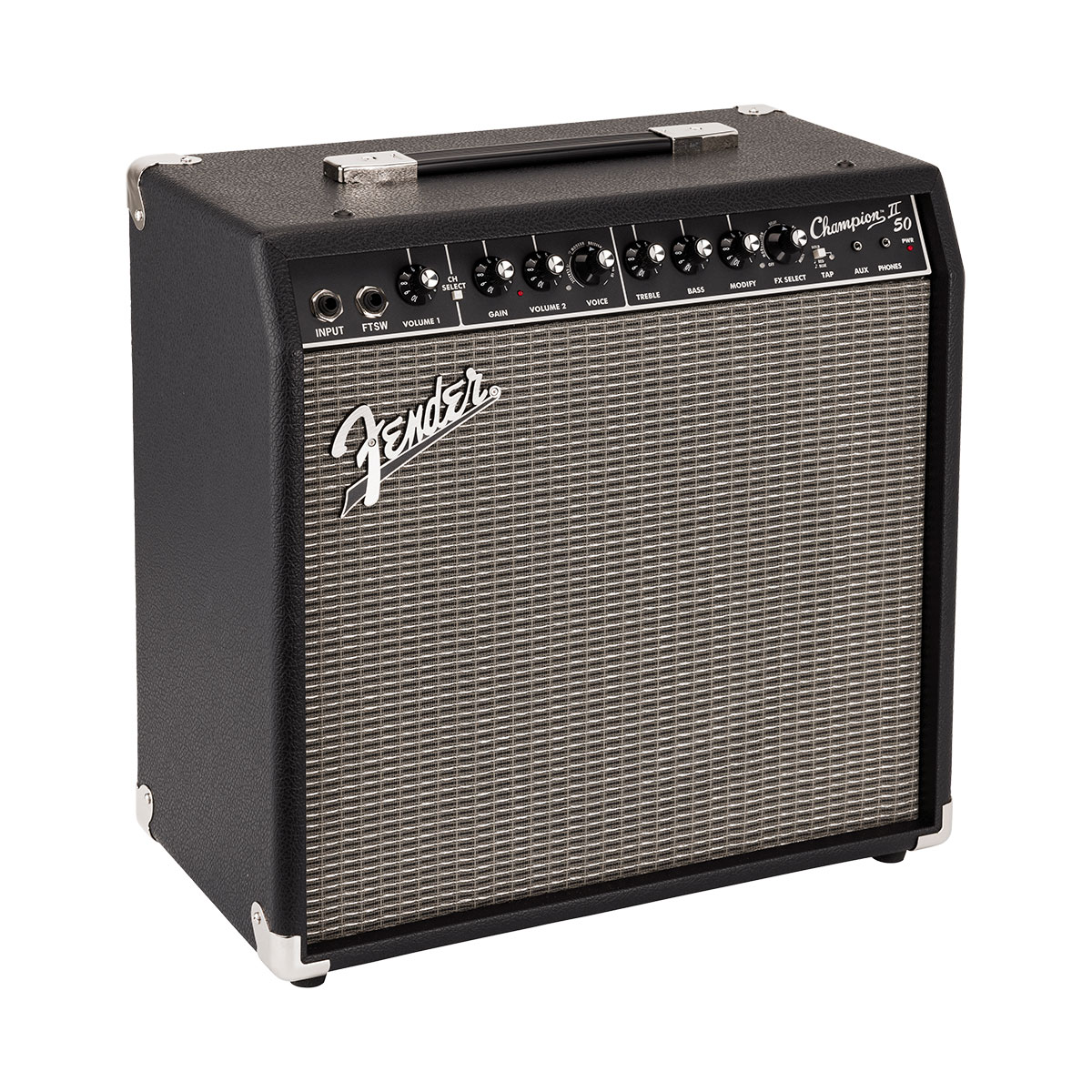 233-0806-900-side Fender Champion II 50-Watt 1x12-Inch Electric Guitar Combo Amplifier - Black - Image 1
